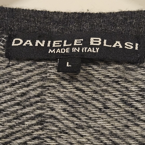 Italy wool blend gray V-neck Button front Academia Office Women cardigan size L - Picture 7 of 9